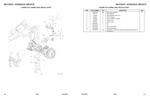 JLG Telehandlers 1644 Parts Manual 31211379 2023 PVC 1911 2005 1