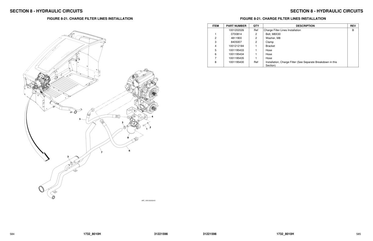 JLG Telehandlers 1732 8010H Parts Manual 31221598 2023 PVC 2305 1
