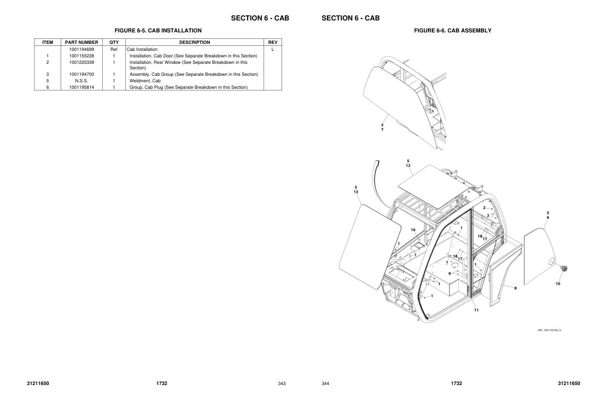 JLG Telehandlers 1732 Parts Manual 31211650 2023 PVC 2105 1
