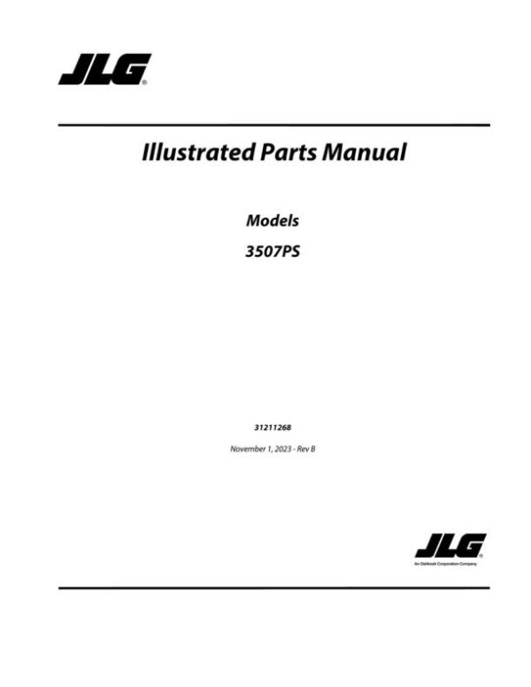 JLG Telehandlers 3507PS Parts Manual 31211268 2023