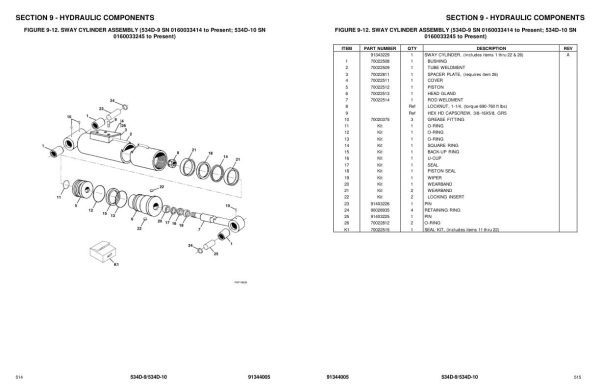 JLG Telehandlers 534D 10 534D 9 Parts Manual 91344005 2023 1