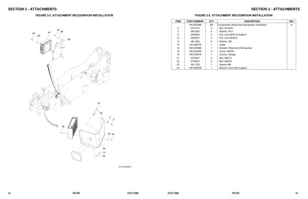JLG Telehandlers 7013H Parts Manual 31211380 2023 PVC 1911 2005 1