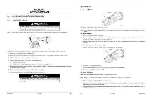 JLG Telehandlers 823 832 925 Service Maintenance Manual 31211983 2023 PVC 2211 1