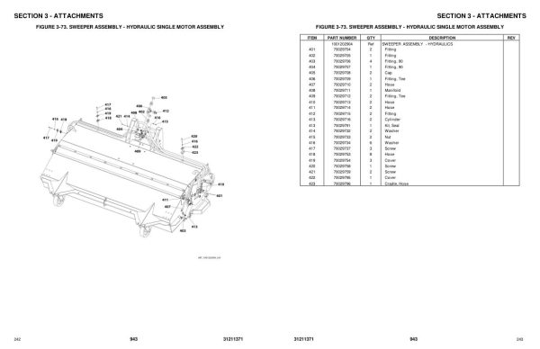 JLG Telehandlers 943 Parts Manual 31211371 2023 PVC 1911 2005 1