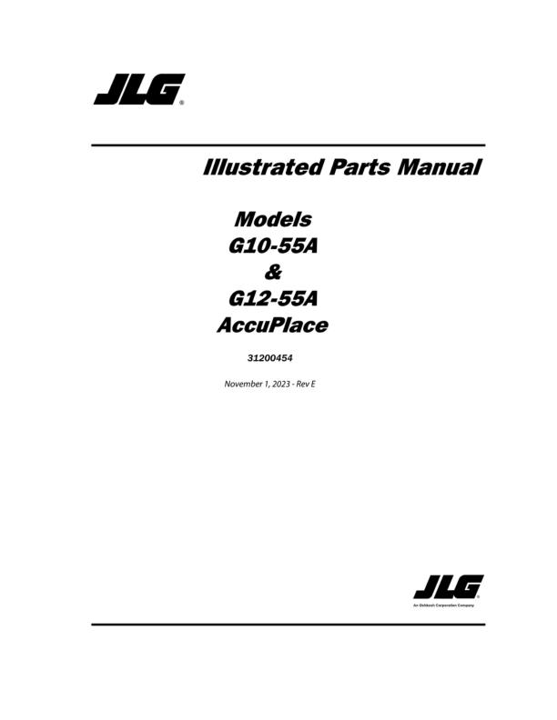 JLG Telehandlers G10 55A AccuPlace G12 55A AccuPlace Parts Manual 31200454 2023