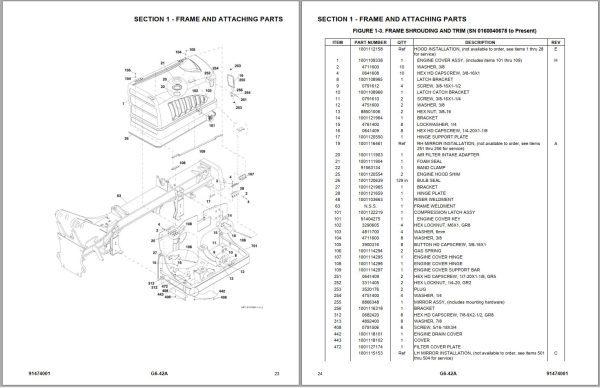 JLG Telehandlers G6 42A Parts Manual 91474001 2023 1