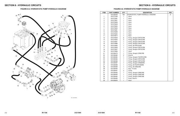 JLG Telehandlers R11100 Parts Manual 31211944 2022 1