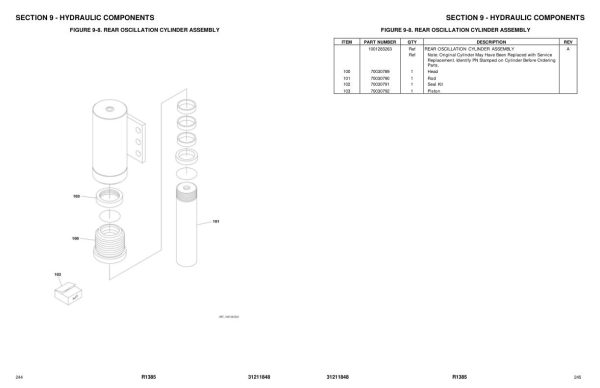 JLG Telehandlers R1385 Parts Manual 31211848 2022 1