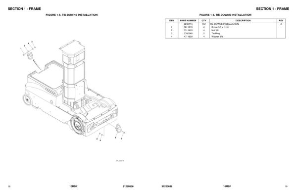 JLG Vertical Masts 10MSP Parts Manual 31220636 2023 PVC 2208 1