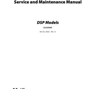 Jlg Vertical Masts Dsp L Dsp M Dsp S Dspi M Dspi S Service Maintenance Manual 31210300 2022