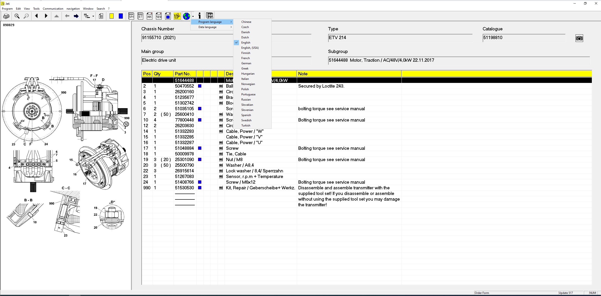 JUNGHEINRICH JETI ForkLift ET v4.37 Updated 517 03.2024 Spare Parts Catalog 5
