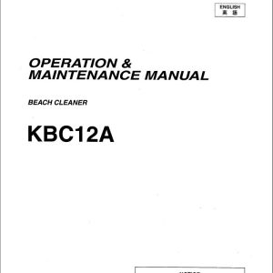 Kawasaki Beach Cleaner KBC12A Operation Maintenance Manual 93194 00020