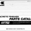 Kawasaki Concrete Finisher KF75II Parts Manual EN JP