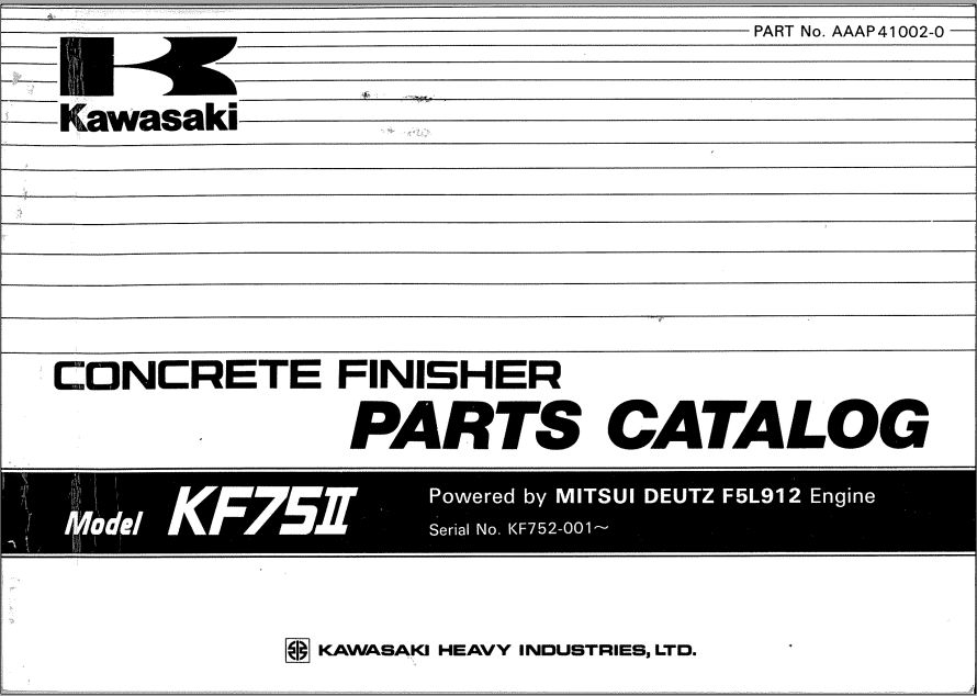 Kawasaki Concrete Finisher KF75II Parts Manual EN JP