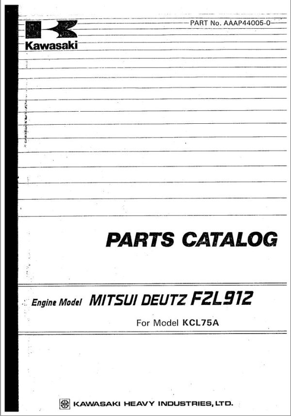 Kawasaki Concrete Spreader KCB75A Parts Manual EN JP 1