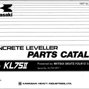 Kawasaki Concrete Spreader KL75II Parts Manual EN JP