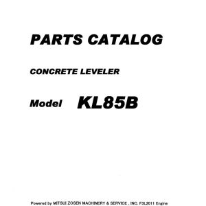 Kawasaki Concrete Spreader KL85B Parts Manual JP