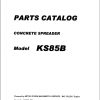 Kawasaki Concrete Spreader KS85B Parts Manual 93399 00020 JP