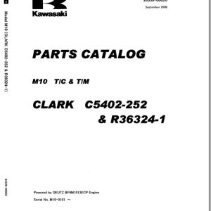 Kawasaki Load Haul Dump M10 Parts Manual 93330 00020 EN JP