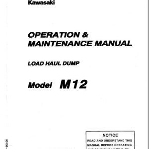 Kawasaki Load Haul Dump M12 Operation Maintenance Parts Manuals EN JP