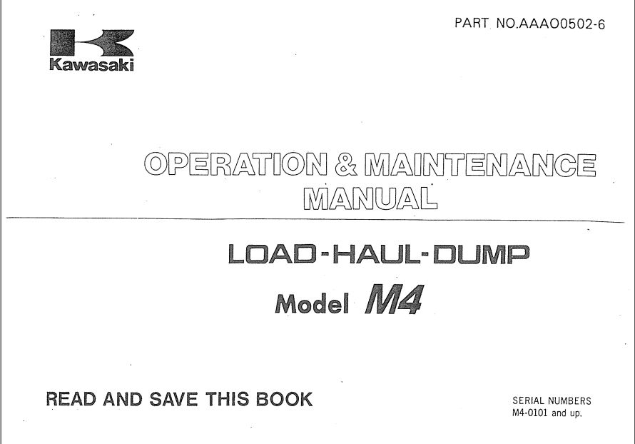 Kawasaki Load Haul Dump M4 Operation Maintenance Parts Manuals EN JP