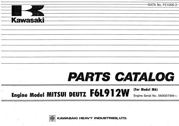 Kawasaki Load Haul Dump M6 Engine Parts Manual P21005 2 EN JP