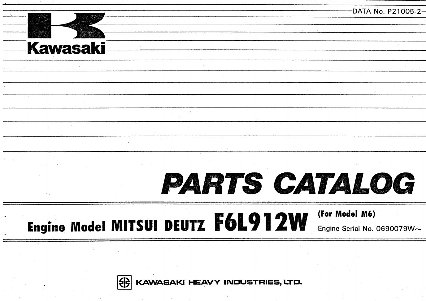Kawasaki Load Haul Dump M6 Engine Parts Manual P21005 2 EN JP