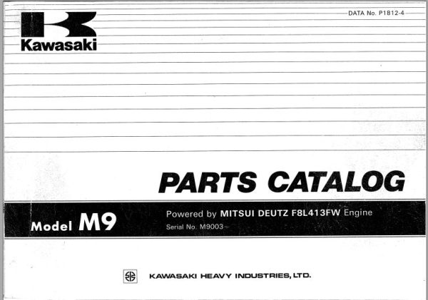 Kawasaki Load Haul Dump M9 Parts Manual P1812 4 EN JP