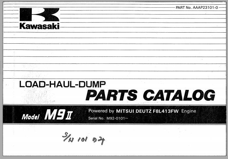 Kawasaki Load Haul Dump M9II Parts Manual EN JP