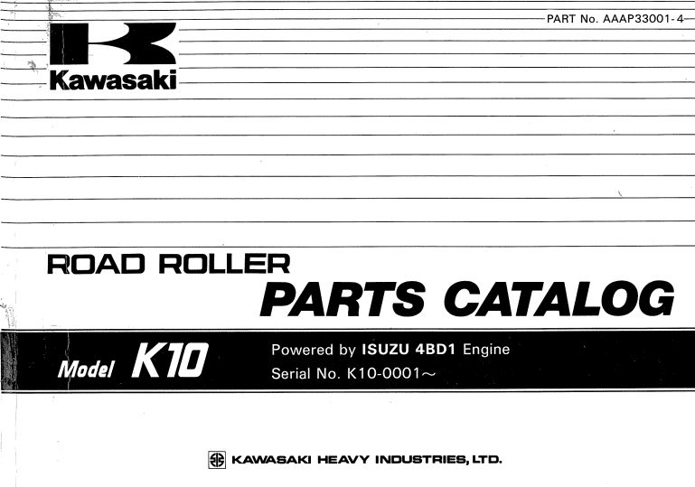 Kawasaki Road Roller K10 Parts Manual EN JP