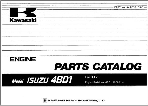 Kawasaki Road Roller K12II K12A Operation Maintenance Parts Manuals EN JP 1