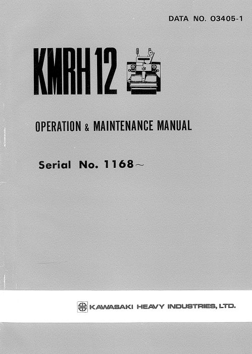 Kawasaki Road Roller KMRH12 Operation Maintenance Parts Manuals EN JP