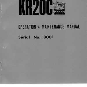 Kawasaki Road Roller KR20C Operation Maintenance Manual O5202 7