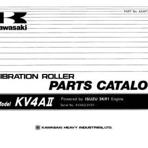 Kawasaki Road Roller KV4AII Operation Maintenance Parts Manuals EN JP 1