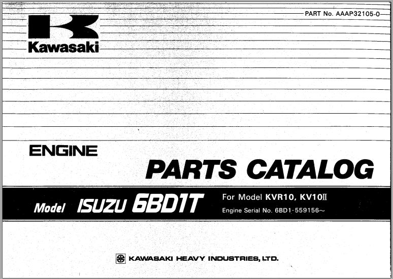 Kawasaki Roller KVR10 KV10II Engine Parts Manual AAAP32105 0 EN JP