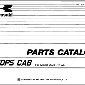 Kawasaki Rops Cab 65ZII to 110ZII Parts Manual AAAP00058 2 EN JP
