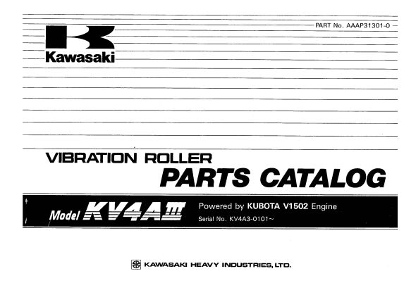 Kawasaki Vibration Roller KV4AIII Parts Manual EN JP