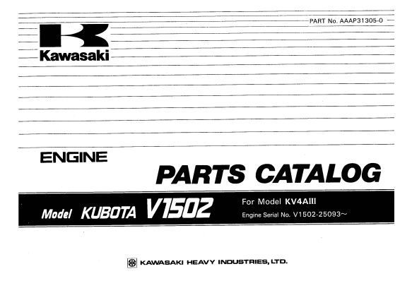 Kawasaki Vibration Roller KV4AIII Parts Manual EN JP 1