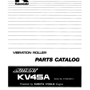 Kawasaki Vibration Roller KV4SA Parts Manual AAAP31321 0 EN JP