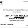 Kawasaki Vibration Roller KV7AIII Operation Maintenance Shop Parts Manuals EN JP