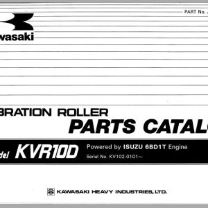 Kawasaki Vibration Roller KVR10D Parts Manual AAAP32015 0 EN JP