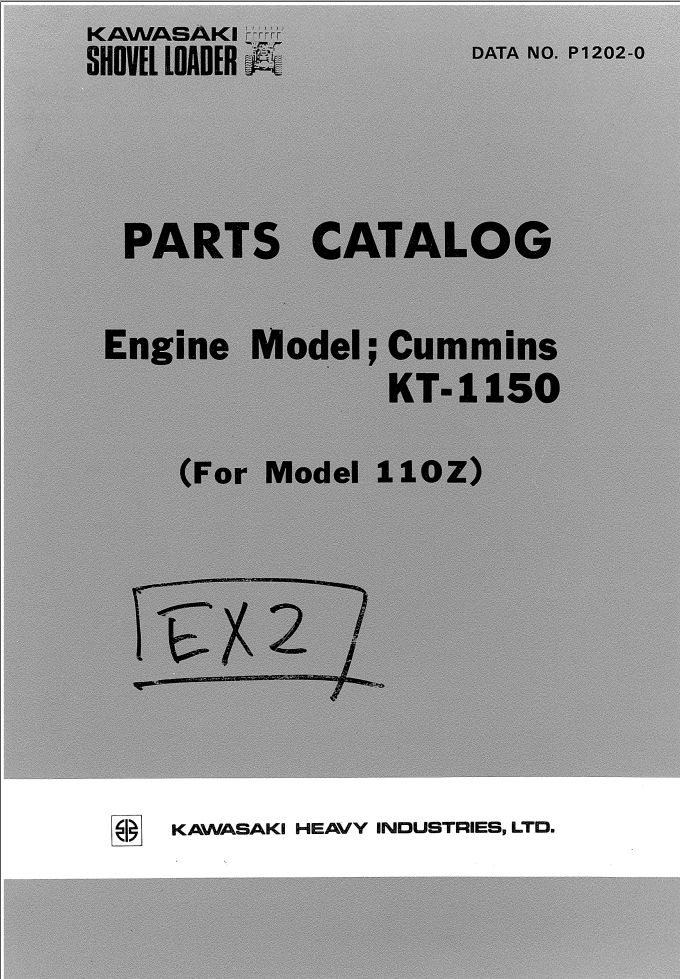Kawasaki Wheel Loader 110Z Shop Parts Manuals