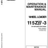 Kawasaki Wheel Loader 115ZIV 3 Operation Maintenance Shop Parts Manuals