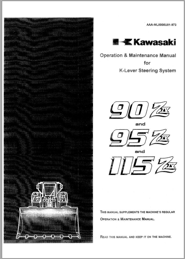 Kawasaki Wheel Loader 115ZIV Operation Maintenance Shop Parts Manuals EN JP