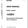 Kawasaki Wheel Loader 135ZV Operation Maintenance Shop Parts Manuals EN JP 2