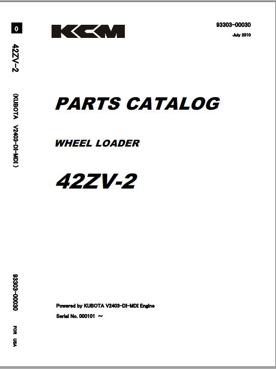 Kawasaki Wheel Loader 40ZV 2 40ZV 2A Operation Maintenance Shop Parts Manuals EN JP 1