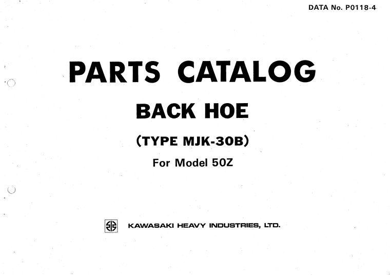 Kawasaki Wheel Loader 45ZII to 65Z Parts Manual EN JP