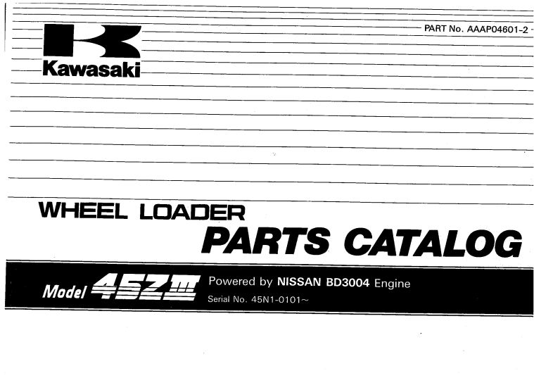 Kawasaki Wheel Loader 45ZIII 45ZIV 45ZA Parts Manual EN JP