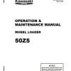 Kawasaki Wheel Loader 50Z5 Operation Maintenance Shop Parts Manuals EN JP
