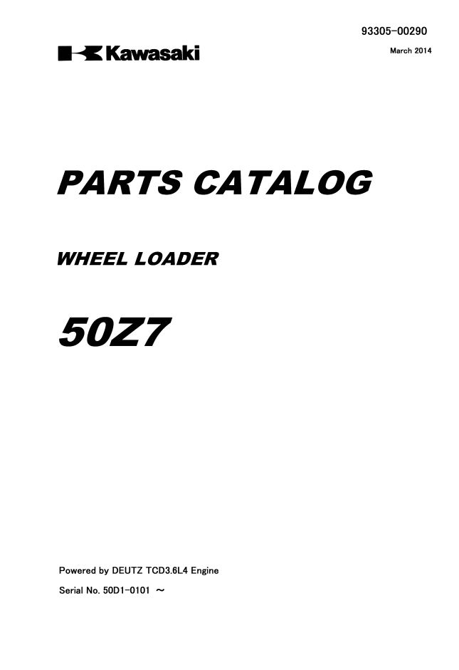 Kawasaki Wheel Loader 50Z7 Parts Manual EN JP